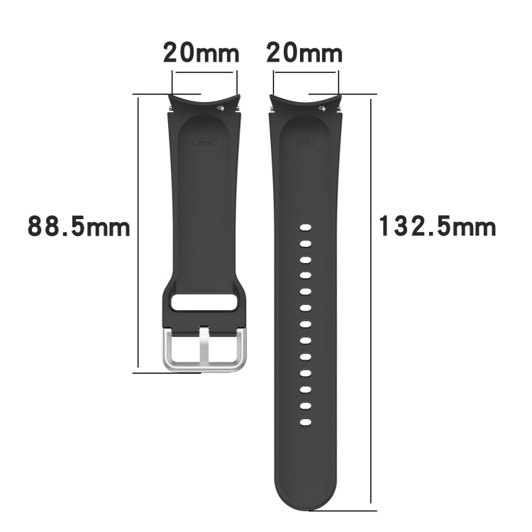 For Samung Galaxy Watch4 40mm / 44mm Silicone Silver Round Buckle Watch Band(Dark Blue) - Watch Bands by buy2fix | Online Shopping UK | buy2fix