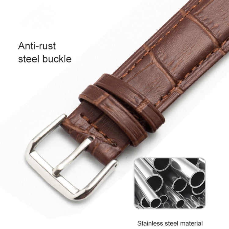 18mm Two-layer Cowhide Leather Bamboo Joint Texture Watch Band(Red) - Watch Bands by buy2fix | Online Shopping UK | buy2fix