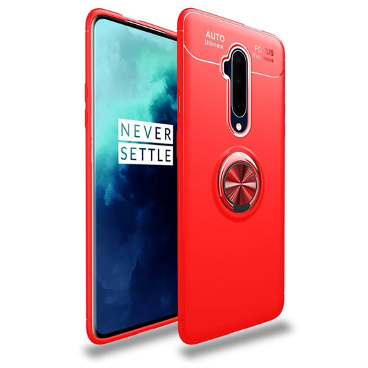 For OnePlus 7T Pro lenuo Shockproof TPU Protective Case with Invisible Holder(Red) - OnePlus Cases by lenuo | Online Shopping UK | buy2fix