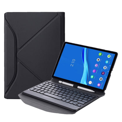 BM10 Diamond Texture Detachable Bluetooth Keyboard Leather Tablet Case with Pen Slot & Triangular Back Support For Lenovo Smart Tab M10 HPD Plus TB-X606F 10.3 inch(Black) - Lenovo Keyboard by buy2fix | Online Shopping UK | buy2fix