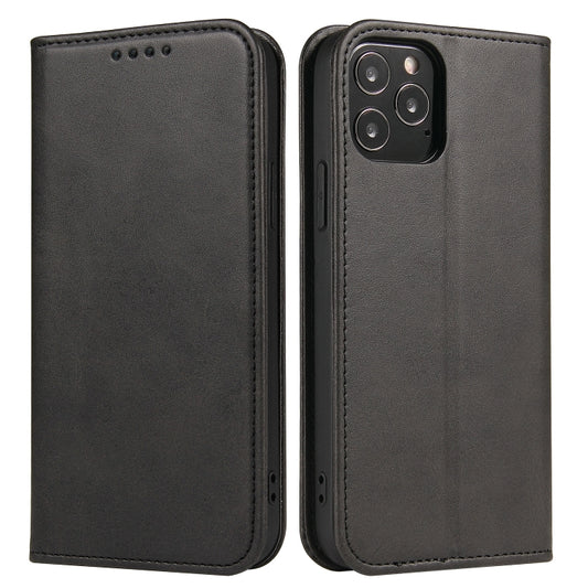 For iPhone 13 Pro Calf Texture Magnetic Horizontal Flip Leather Case with Holder & Card Slots & Wallet (Black) - iPhone 13 Pro Cases by buy2fix | Online Shopping UK | buy2fix