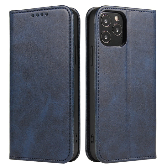 For iPhone 13 Pro Calf Texture Magnetic Horizontal Flip Leather Case with Holder & Card Slots & Wallet (Blue) - iPhone 13 Pro Cases by buy2fix | Online Shopping UK | buy2fix
