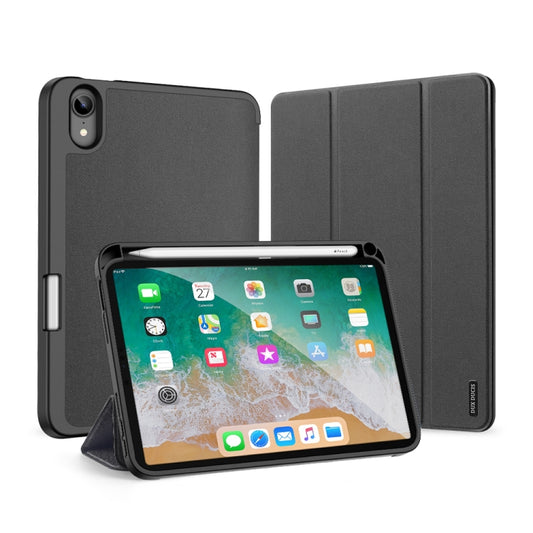 For iPad mini 6 DUX DUCIS Domo Series Horizontal Flip Magnetic TPU + PU Leather Tablet Case with Three-folding Holder & Pen Slot(Black) - iPad mini 6 Cases by DUX DUCIS | Online Shopping UK | buy2fix