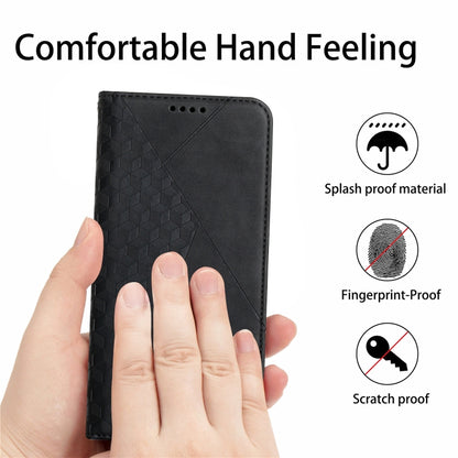 For iPhone 11 Diamond Pattern Splicing Skin Feel Magnetic Horizontal Flip Leather Case with Card Slots & Holder & Wallet (Black) - iPhone 11 Cases by buy2fix | Online Shopping UK | buy2fix