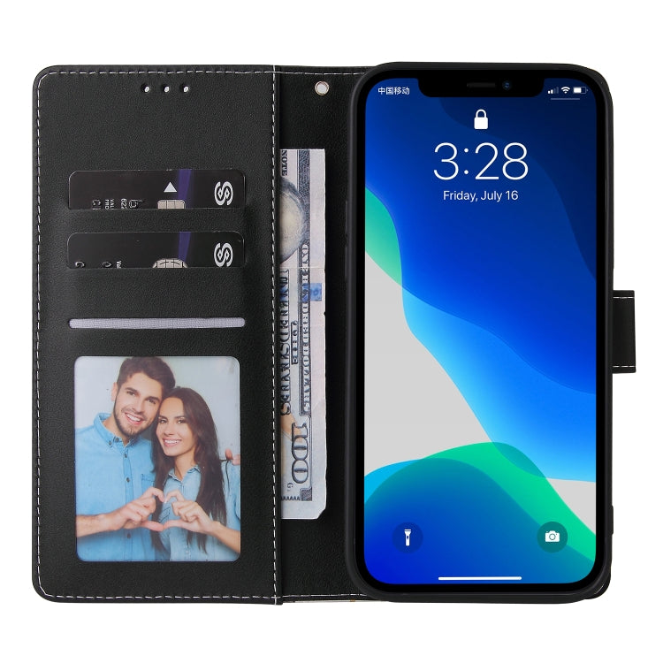 For iPhone 13 Pro Max Marble Bronzing Stitching Horizontal Flip PU Leather Case with Holder & Card Slots & Wallet & Photo Frame (Black) - iPhone 13 Pro Max Cases by buy2fix | Online Shopping UK | buy2fix