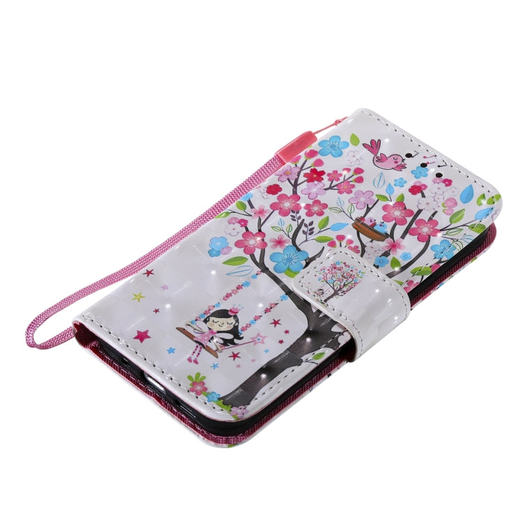 For iPhone 13 mini 3D Painted Pattern Horizontal Flip Leather Case with Holder & Card Slots & Wallet (Girl Under The Tree) - iPhone 13 mini Cases by buy2fix | Online Shopping UK | buy2fix