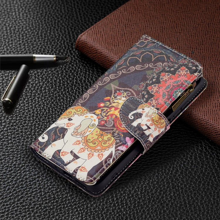 For Xiaomi Redmi 10 Colored Drawing Pattern Zipper Horizontal Flip Leather Case with Holder & Card Slots & Wallet(Flower Elephants) - Xiaomi Cases by buy2fix | Online Shopping UK | buy2fix