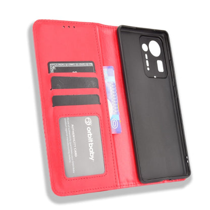 For Xiaomi Mi Mix 4 Magnetic Buckle Retro Pattern Horizontal Flip Leather Case with Holder & Card Slot & Wallet(Red) - Xiaomi Cases by buy2fix | Online Shopping UK | buy2fix