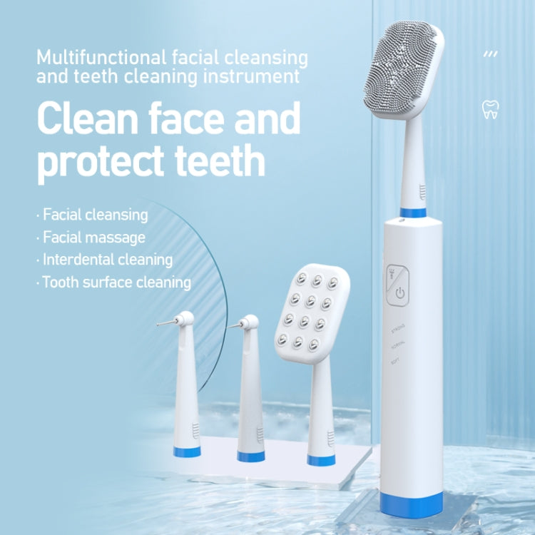 LSHOW YJK108 Multi-function Facial Cleansingand Teeth Cleaning Instrument with LED Auxiliary Light(White) - Oral Irrigators by LSHOW | Online Shopping UK | buy2fix