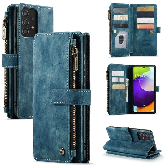 For Samsung Galaxy A52 5G / 4G CaseMe-C30 PU + TPU Multifunctional Horizontal Flip Leather Case with Holder & Card Slot & Wallet & Zipper Pocket(Blue) - Galaxy Phone Cases by CaseMe | Online Shopping UK | buy2fix