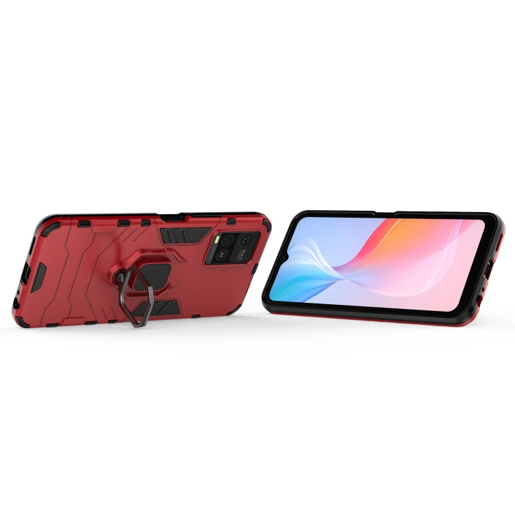 For vivo Y21 Shockproof PC + TPU Protective Case with Magnetic Ring Holder(Red) - vivo Cases by buy2fix | Online Shopping UK | buy2fix