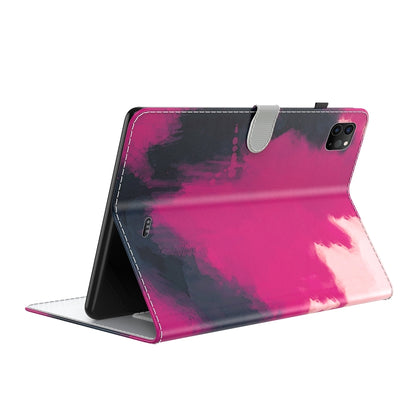 For iPad Pro 12.9 2022 / 2021 / 2020 Watercolor Pattern Skin Feel Magnetic Horizontal Flip PU Leather Tablet Case with Holder & Card Slots & Photo Frame & Sleep / Wake-up Function(Berry) - iPad Pro 12.9 (2022/2021) Cases by buy2fix | Online Shopping UK | buy2fix