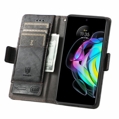 For Motorola Edge 20 CaseNeo Business Splicing Dual Magnetic Buckle Horizontal Flip PU Leather Case with Holder & Card Slots & Wallet(Black) - Motorola Cases by buy2fix | Online Shopping UK | buy2fix