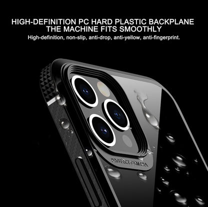 For iPhone 12 / 12 Pro MG Series Carbon Fiber TPU + Clear PC Four-corner Airbag Shockproof Case(Black) - iPhone 12 / 12 Pro Cases by buy2fix | Online Shopping UK | buy2fix