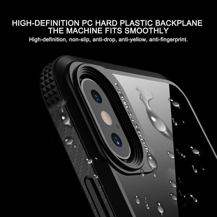 For iPhone XR MG Series Carbon Fiber TPU + Clear PC Four-corner Airbag Shockproof Case(Black) - More iPhone Cases by buy2fix | Online Shopping UK | buy2fix