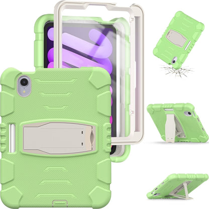 For iPad mini 6 3-Layer Protection Screen Frame + PC + Silicone Shockproof Combination Tablet Case with Holder(Matcha Green) - iPad mini 6 Cases by buy2fix | Online Shopping UK | buy2fix