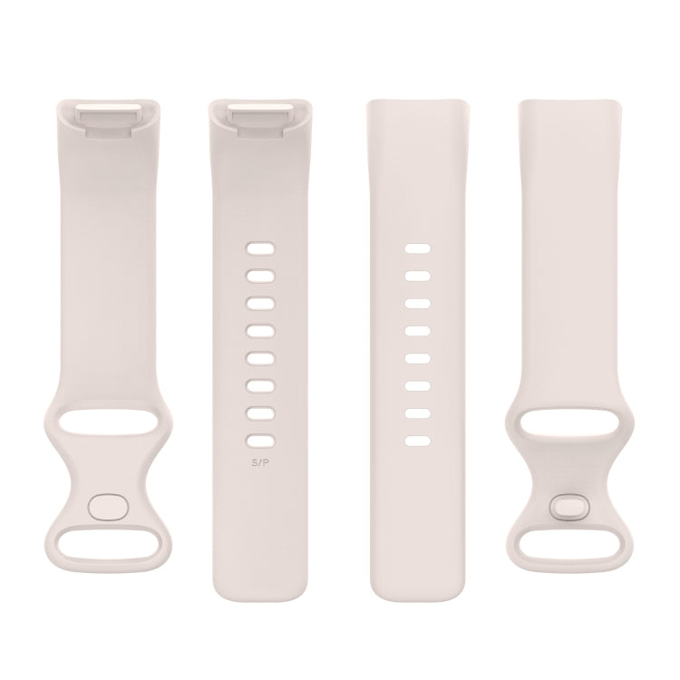 For Fitbit Charge 5 Silicone Watch Band, Size:L(Moon White) - Watch Bands by buy2fix | Online Shopping UK | buy2fix