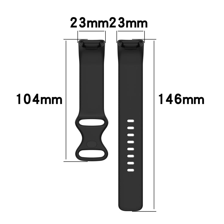 For Fitbit Charge 5 Silicone Watch Band, Size:L(Moon White) - Watch Bands by buy2fix | Online Shopping UK | buy2fix
