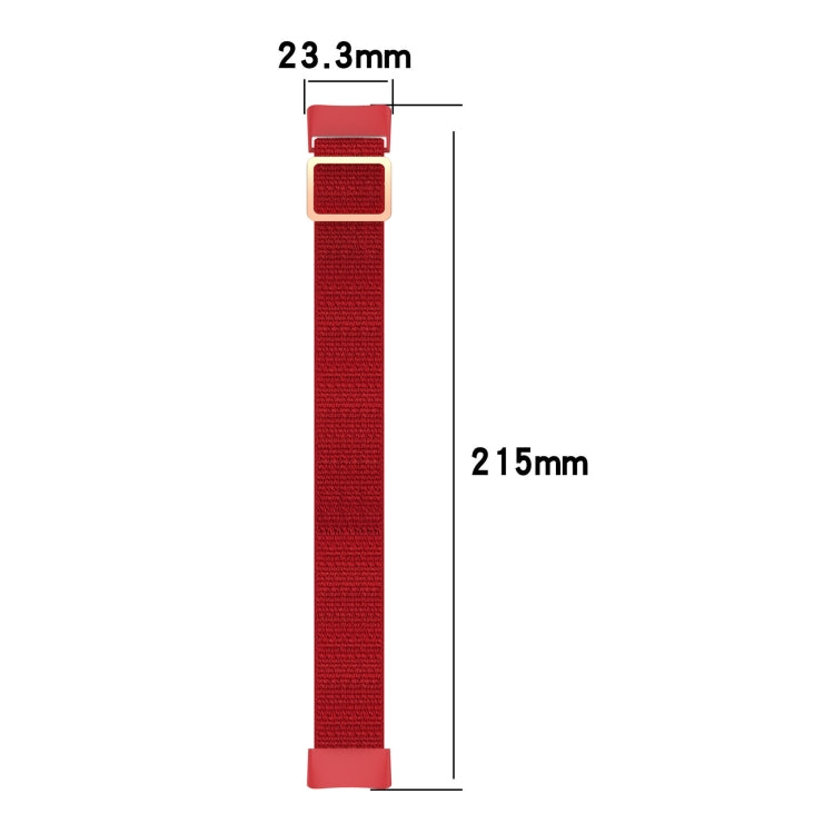 For Fitbit Charge 5 Elastic Nylon Braid Watch Band(Red) - Watch Bands by buy2fix | Online Shopping UK | buy2fix