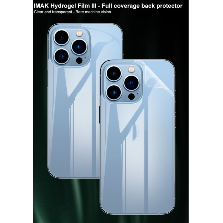 For iPhone 13 Pro 2pcs IMAK Curved Full Screen Hydrogel Film Back Protector - iPhone 13 Pro Tempered Glass by imak | Online Shopping UK | buy2fix