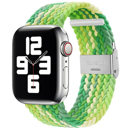 Nylon Braid One Buckle Watch Band For Apple Watch Series 9&8&7 41mm / SE 3&SE 2&6&SE&5&4 40mm / 3&2&1 38mm(Lime) - Watch Bands by buy2fix | Online Shopping UK | buy2fix