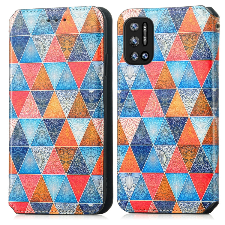 For Doogee N40 Pro CaseNeo Colorful Magnetic Leather Case with Holder & Card Slot & Wallet(Rhombus Mandala) - More Brand by buy2fix | Online Shopping UK | buy2fix