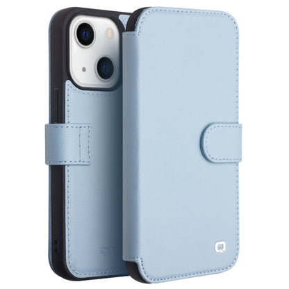 For iPhone 13 mini QIALINO Magnetic Buckle Phone Leather Case with Card Slot (Sierra Blue) - iPhone 13 mini Cases by QIALINO | Online Shopping UK | buy2fix