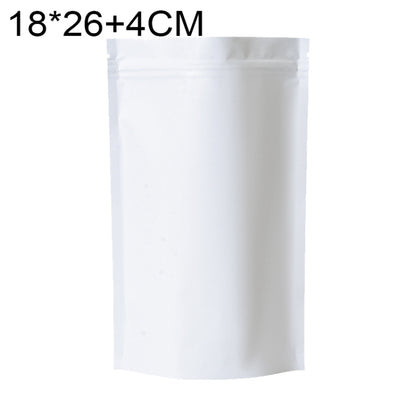 100 PCS/Set Matte Aluminum Foil Snack Stand-up Pouch, Size:18x26+4cm(White) - Preservation Supplies by buy2fix | Online Shopping UK | buy2fix