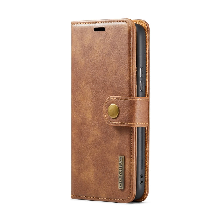 For Samsung Galaxy S22 5G DG.MING Crazy Horse Texture Detachable Magnetic Leather Phone Case(Brown) - Galaxy S22 5G Cases by DG.MING | Online Shopping UK | buy2fix