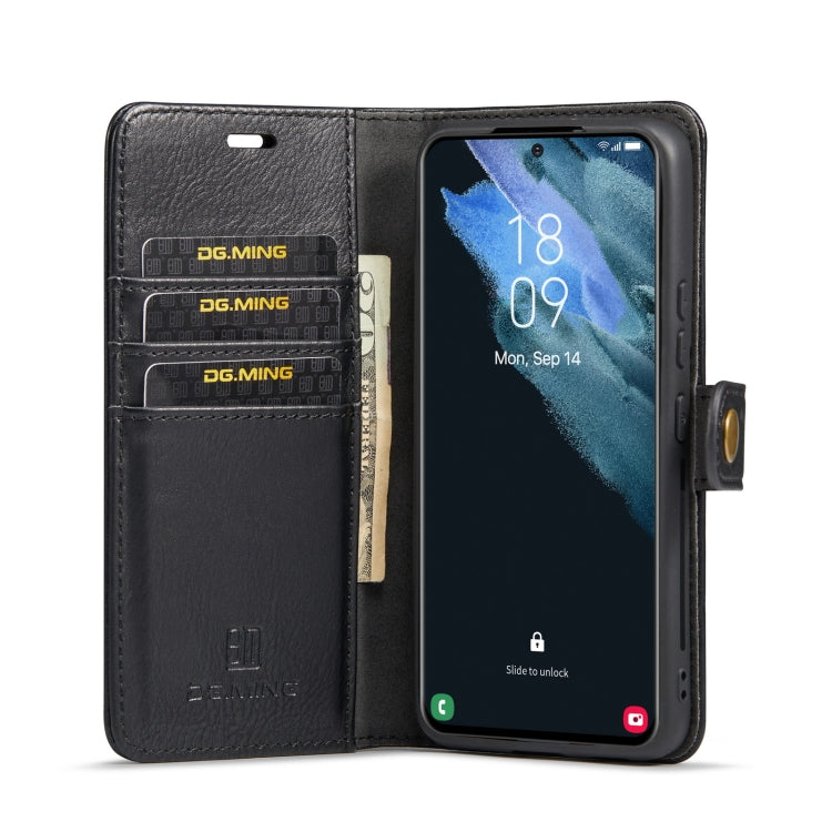 For Samsung Galaxy S22+ 5G DG.MING Crazy Horse Texture Detachable Magnetic Leather Phone Case(Black) - Galaxy S22+ 5G Cases by DG.MING | Online Shopping UK | buy2fix