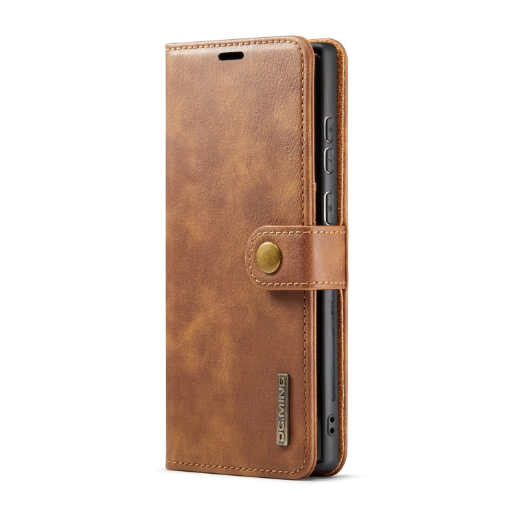 For Samsung Galaxy S22 Ultra 5G DG.MING Crazy Horse Texture Detachable Magnetic Leather Phone Case(Brown) - Galaxy S22 Ultra 5G Cases by DG.MING | Online Shopping UK | buy2fix