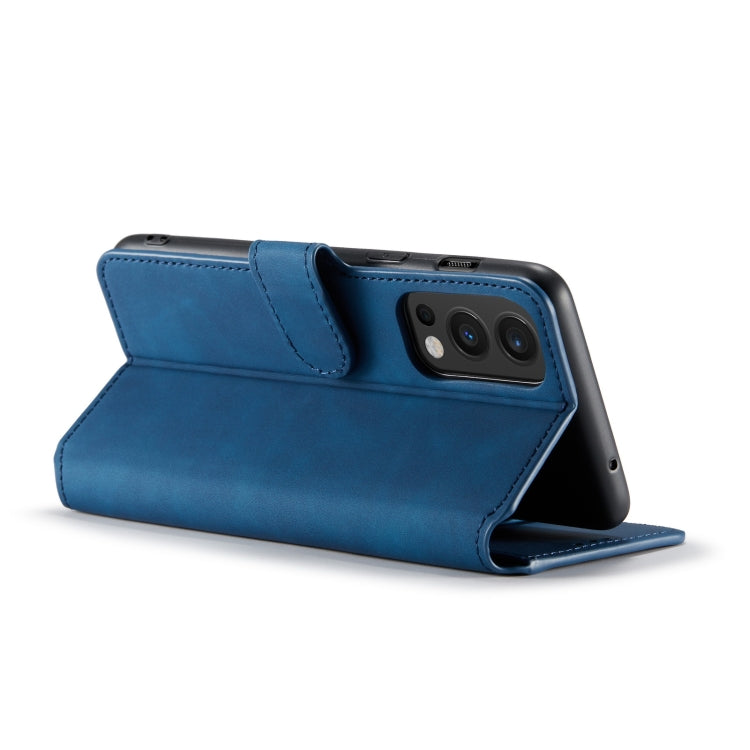 For OnePlus Nord 2 DG.MING Retro Oil Side Horizontal Flip Leather Case with Holder & Card Slots & Wallet(Blue) - OnePlus Cases by DG.MING | Online Shopping UK | buy2fix