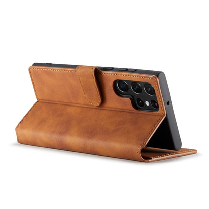 For Samsung Galaxy S22 Ultra DG.MING Retro Oil Side Horizontal Flip Leather Case with Holder & Card Slots & Wallet(Brown) - Galaxy S22 Ultra 5G Cases by DG.MING | Online Shopping UK | buy2fix