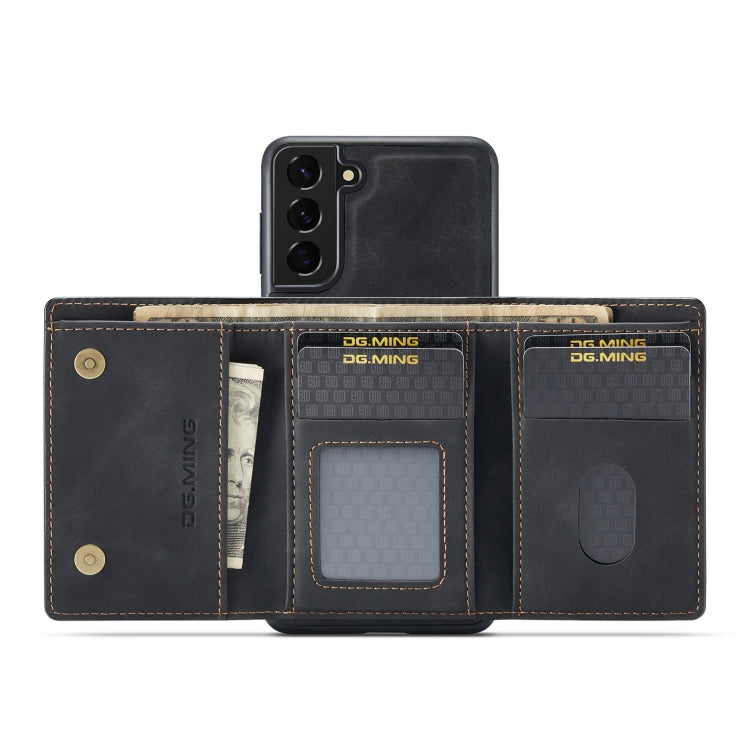 For Samsung Galaxy S22 5G DG.MING M1 Series 3-Fold Multi Card Wallet Phone Case(Black) - Galaxy S22 5G Cases by DG.MING | Online Shopping UK | buy2fix