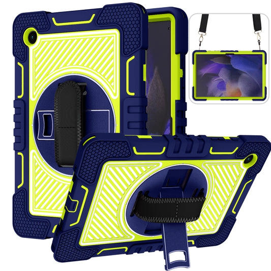 For Samsung Galaxy Tab A8 10.5 2021 360 Degree Rotation Contrast Color Silicone + PC Tablet Case(Navy+Yellow Green) - Other Galaxy Tab PC by buy2fix | Online Shopping UK | buy2fix