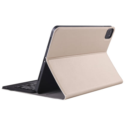 A11B-A Lambskin Texture Ultra-thin Bluetooth Keyboard Leather Case with Pen Holder & Touchpad For iPad Air 5 2022 / Air 4 2020 10.9 & Pro 11 inch 2021 / 2020 / 2018(Gold) - Universal by buy2fix | Online Shopping UK | buy2fix