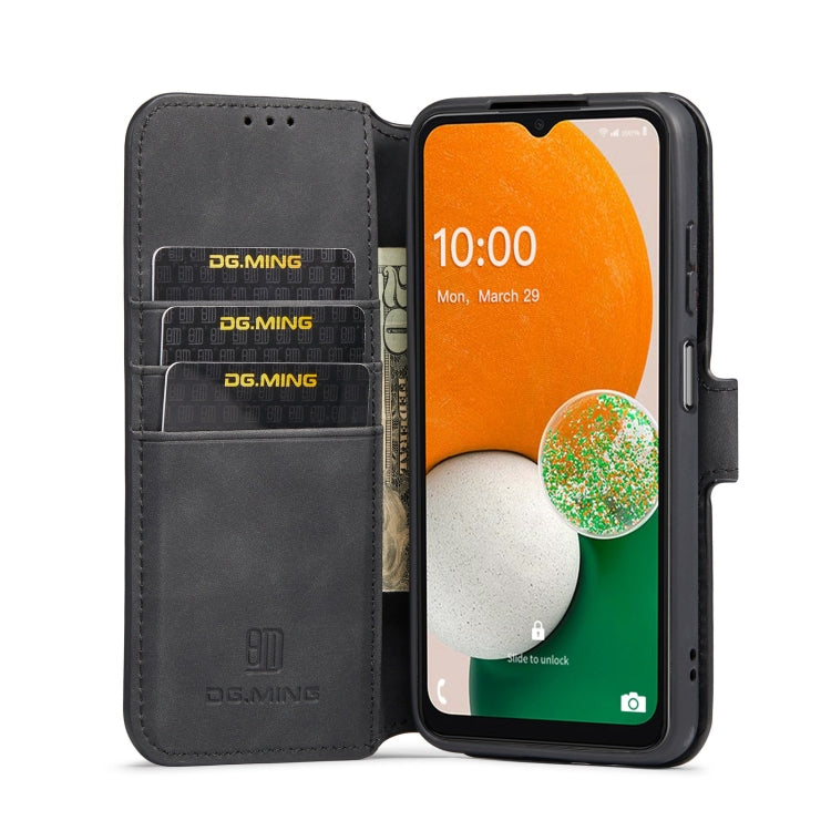 For Samsung Galaxy A13 4G DG.MING Retro Oil Edge Flip Leather Phone Case(Black) - Galaxy Phone Cases by DG.MING | Online Shopping UK | buy2fix