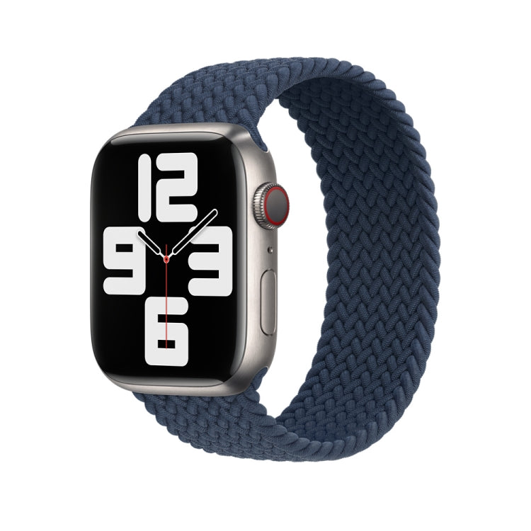 135mm Nylon Braided Watch Band For Apple Watch Ultra 49mm&Watch Ultra 2 49mm / Series 9&8&7 45mm / SE 3&SE 2&6&SE&5&4 44mm / 3&2&1 42mm(Dark Blue) - Watch Bands by buy2fix | Online Shopping UK | buy2fix