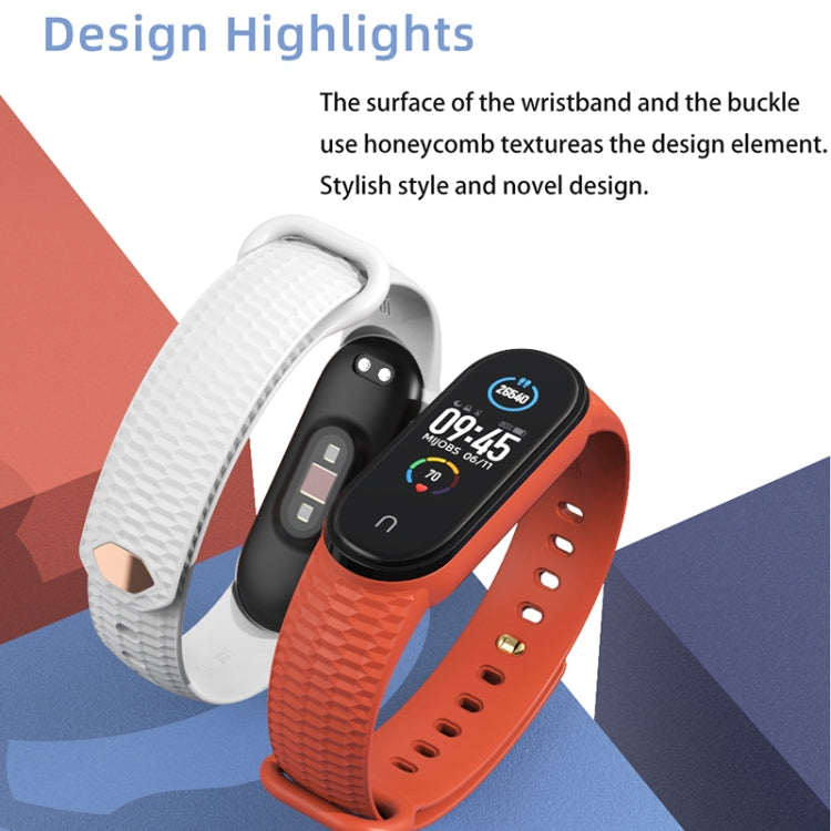 For Xiaomi Mi Band 5/6/7 Mijobs Translucent Color Honeycomb Silicone Watch Band(Purple) - Watch Bands by MIJOBS | Online Shopping UK | buy2fix