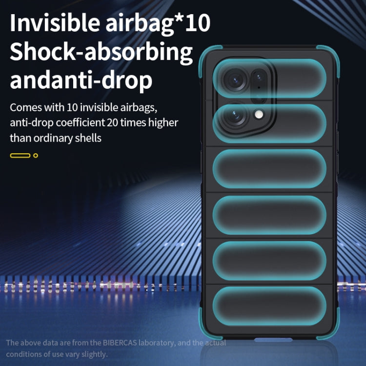 For OPPO Find X5 Magic Shield TPU + Flannel Phone Case(Dark Blue) - OPPO Cases by buy2fix | Online Shopping UK | buy2fix