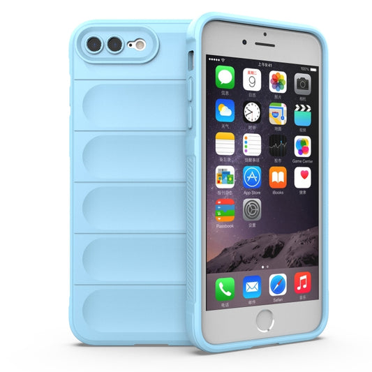 For iPhone SE 2022 / SE 2020 / 8 / 7 Magic Shield TPU + Flannel Phone Case(Light Blue) - iPhone SE 2022 / 2020 / 8 / 7 Cases by buy2fix | Online Shopping UK | buy2fix