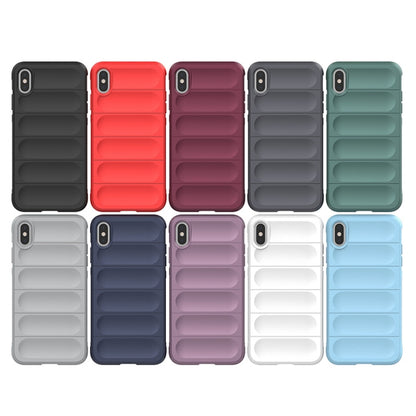 For iPhone XS Max Magic Shield TPU + Flannel Phone Case(Dark Blue) - More iPhone Cases by buy2fix | Online Shopping UK | buy2fix