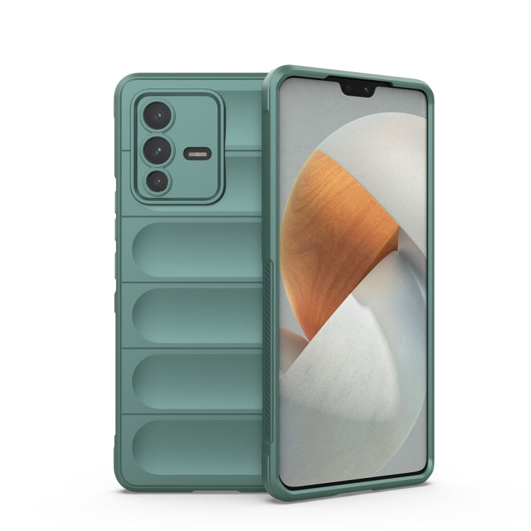 For vivo S12 Pro Magic Shield TPU + Flannel Phone Case(Dark Green) - vivo Cases by buy2fix | Online Shopping UK | buy2fix