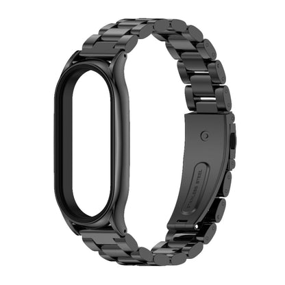 For Xiaomi Mi Band 7 / 7 NFC MIJOBS Three-Bead Metal Plus Stainless Steel Watch Band(Black) - Watch Bands by MIJOBS | Online Shopping UK | buy2fix