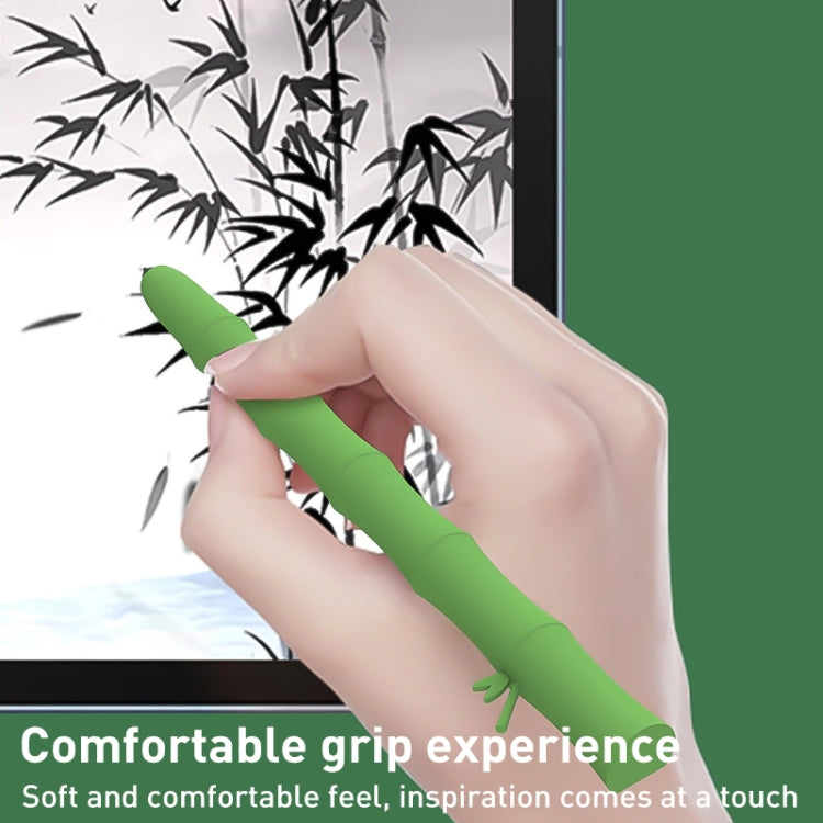 For Samsung Galaxy Tab S6 Lite LOVE MEI Bamboo Liquid Silicone Gel Stylus Pen Protective Case(Dark Green) - Pencil Accessories by LOVE MEI | Online Shopping UK | buy2fix