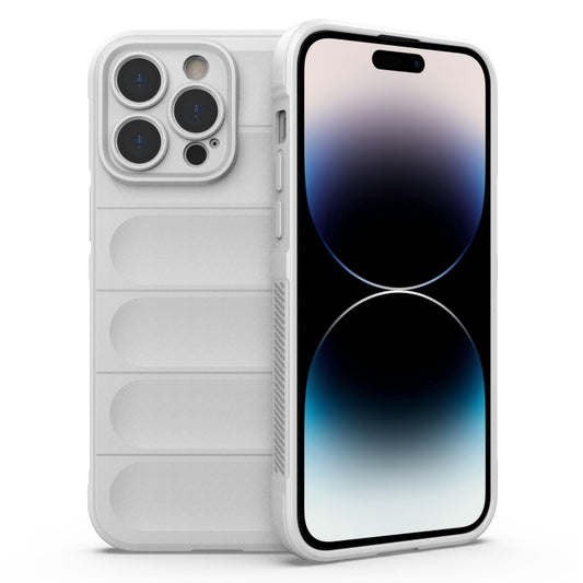 For iPhone 14 Pro Max Magic Shield TPU + Flannel Phone Case (White) - iPhone 14 Pro Max Cases by buy2fix | Online Shopping UK | buy2fix
