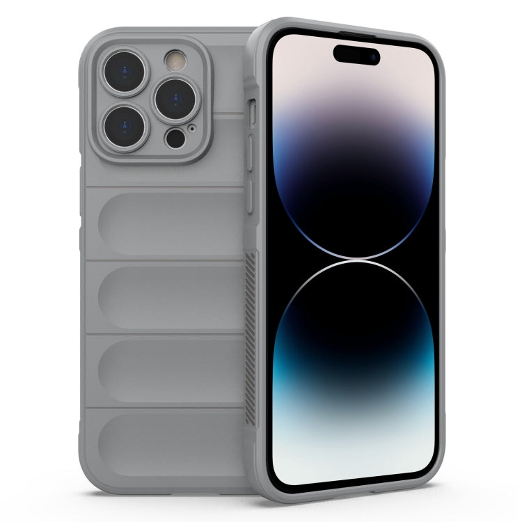 For iPhone 14 Pro Max Magic Shield TPU + Flannel Phone Case (Grey) - iPhone 14 Pro Max Cases by buy2fix | Online Shopping UK | buy2fix