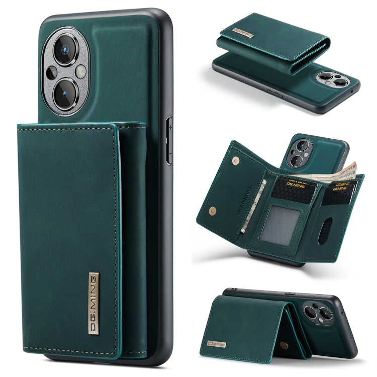 For OnePlus Nord N20 5G DG.MING M1 Series 3-Fold Multi Card Wallet + Magnetic Phone Case(Green) - OnePlus Cases by DG.MING | Online Shopping UK | buy2fix