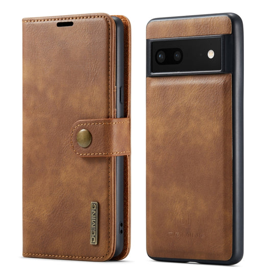 For Google Pixel 7 DG.MING Crazy Horse Texture Detachable Magnetic Leather Phone Case(Brown) - Google Cases by DG.MING | Online Shopping UK | buy2fix