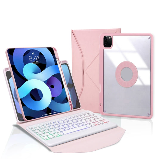 Z11BS Pen Slot Backlight Bluetooth Keyboard Leather Tablet Case For iPad Pro 11 2021/2020/2018(Pink) - For iPad Pro by buy2fix | Online Shopping UK | buy2fix